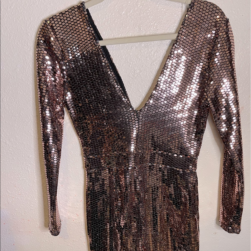 Rose gold metallic romper size small worn once